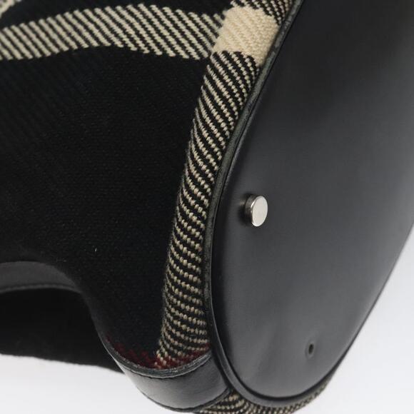 Burberry Nova Check Hand Bag Wool Black - Picture 14 of 16